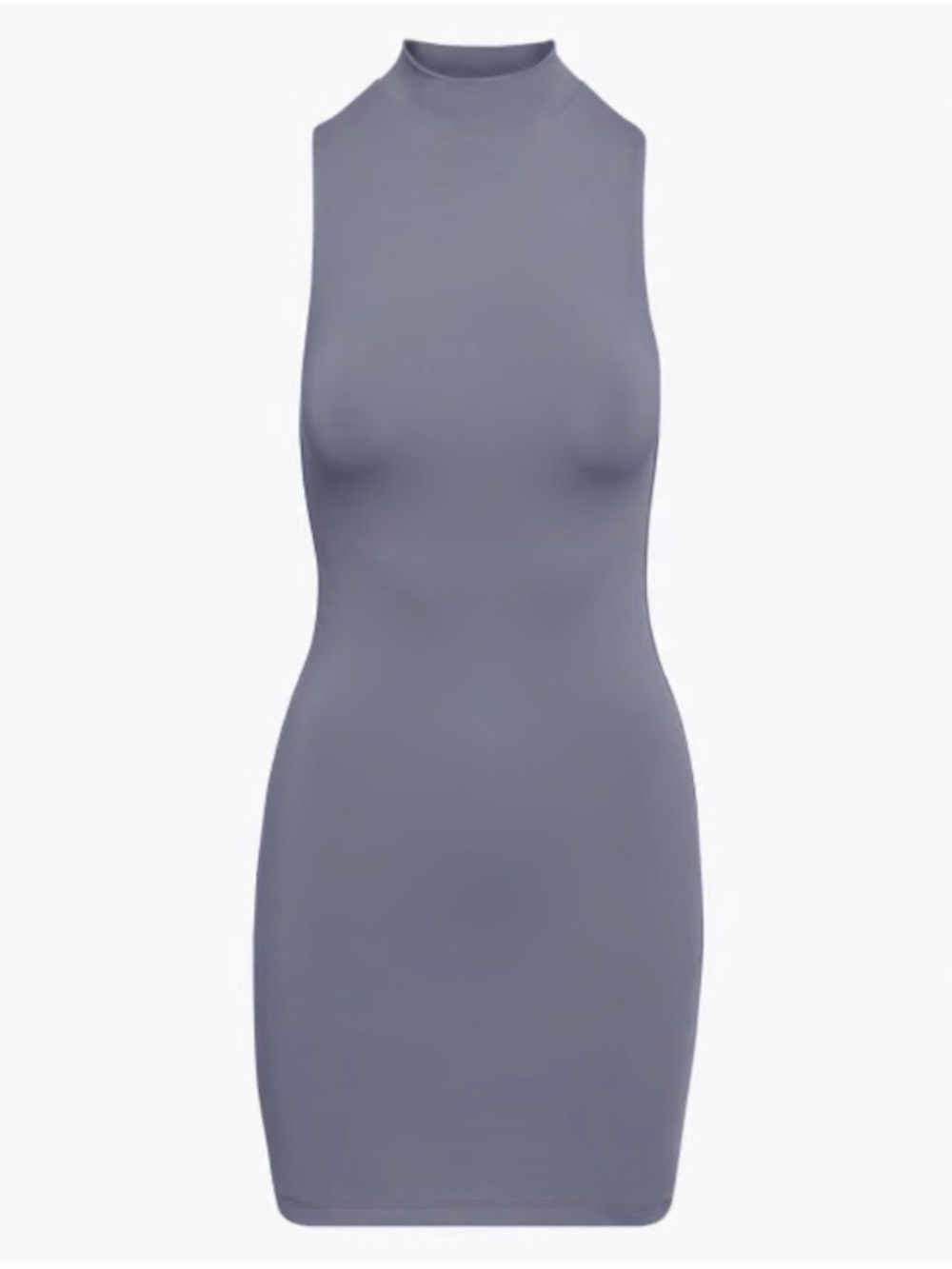 Sleeveless Mock Neck Bodycon Dress - Gray